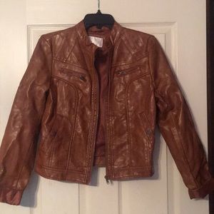 Brown faux leather jacket